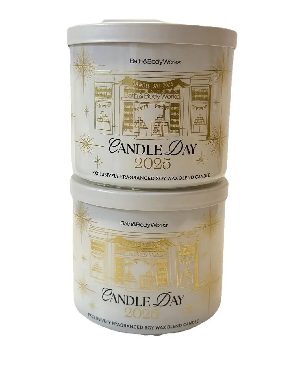 Set Of 2 Bath & Body Works CANDLE DAY SUN-RIPENED RASPBERRY 3-WICK CANDLE 14.5OZ